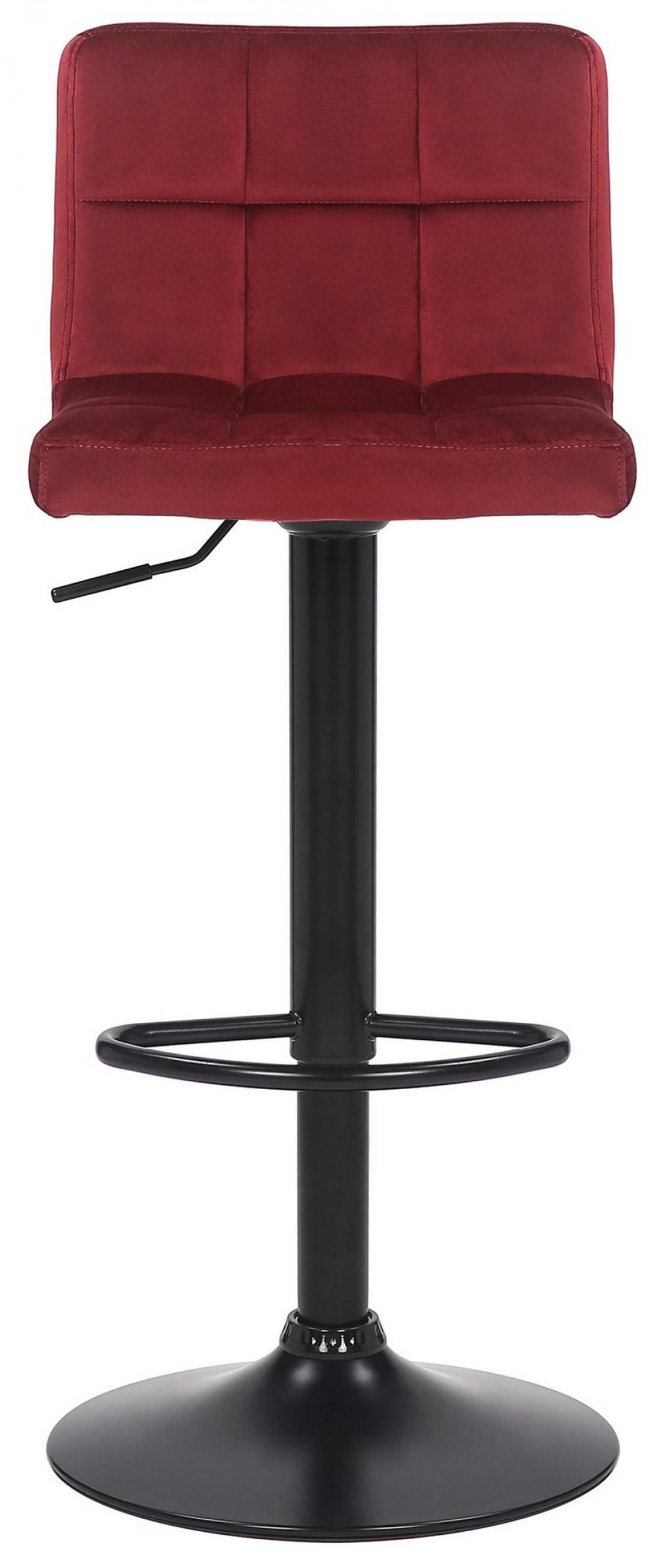 BARHOCKER 4er Set Samt Rot - Rot/Schwarz, Textil/Metall (40/85/40cm) - CLP