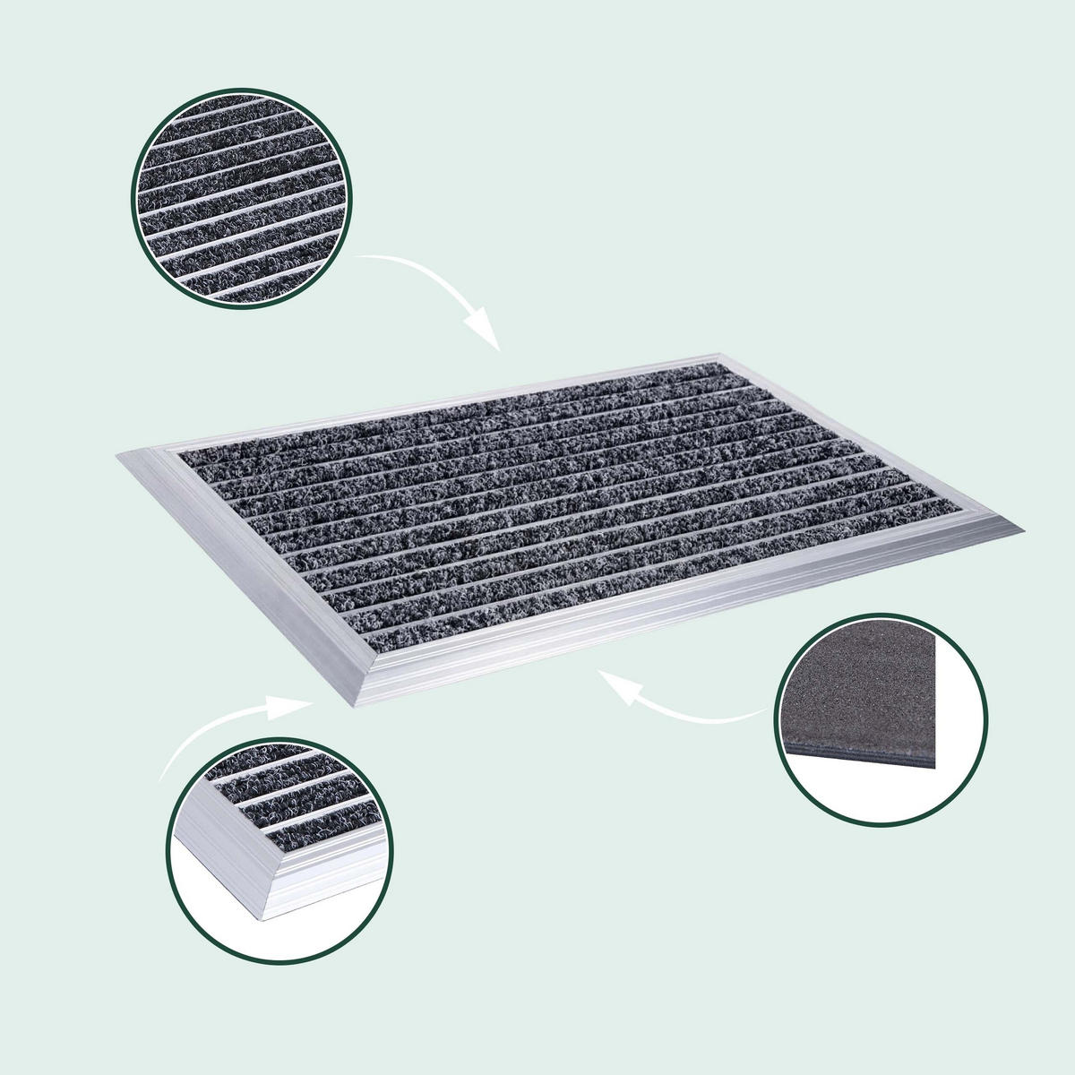 ROHOŽ - viacfarebná, kov/textil (60/40cm) - Relaxdays