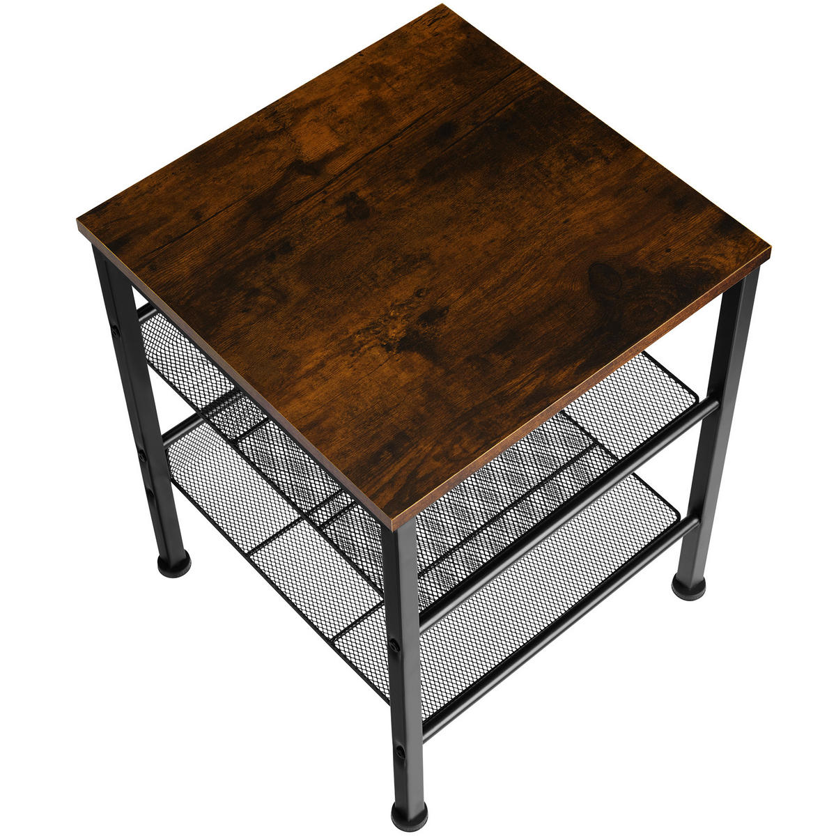 BEISTELLTISCH Lincoln,40,5 x 40 x 50,5 cm,Industrial Holz dunkel, rustikal - Rostfarben, Holz (40.5/40/50.5cm) - tectake