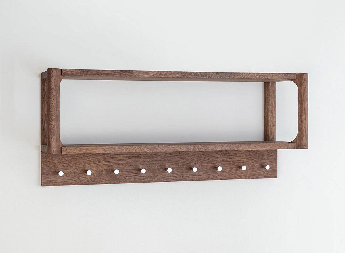 WANDGARDEROBE Campi Eiche Tabak 83 / 21,5 / 36cm - Eichefarben, Holz (83/36/22cm) - Feldmann-Wohnen