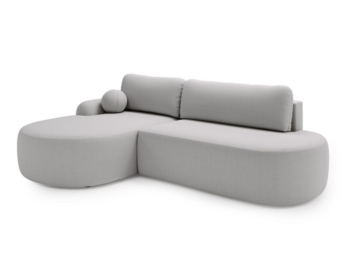 ECKSOFA Aurio O Bouclé-Stoff Grau Links - Grau, Holz/Textil (271/177cm) - Graingold