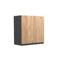 HÄNGESCHRANK R-Line Goldkraft Eiche 60 cm J-Shape - Anthrazit/Eiche Wotan, Holzwerkstoff (60/60/31cm) - Vicco