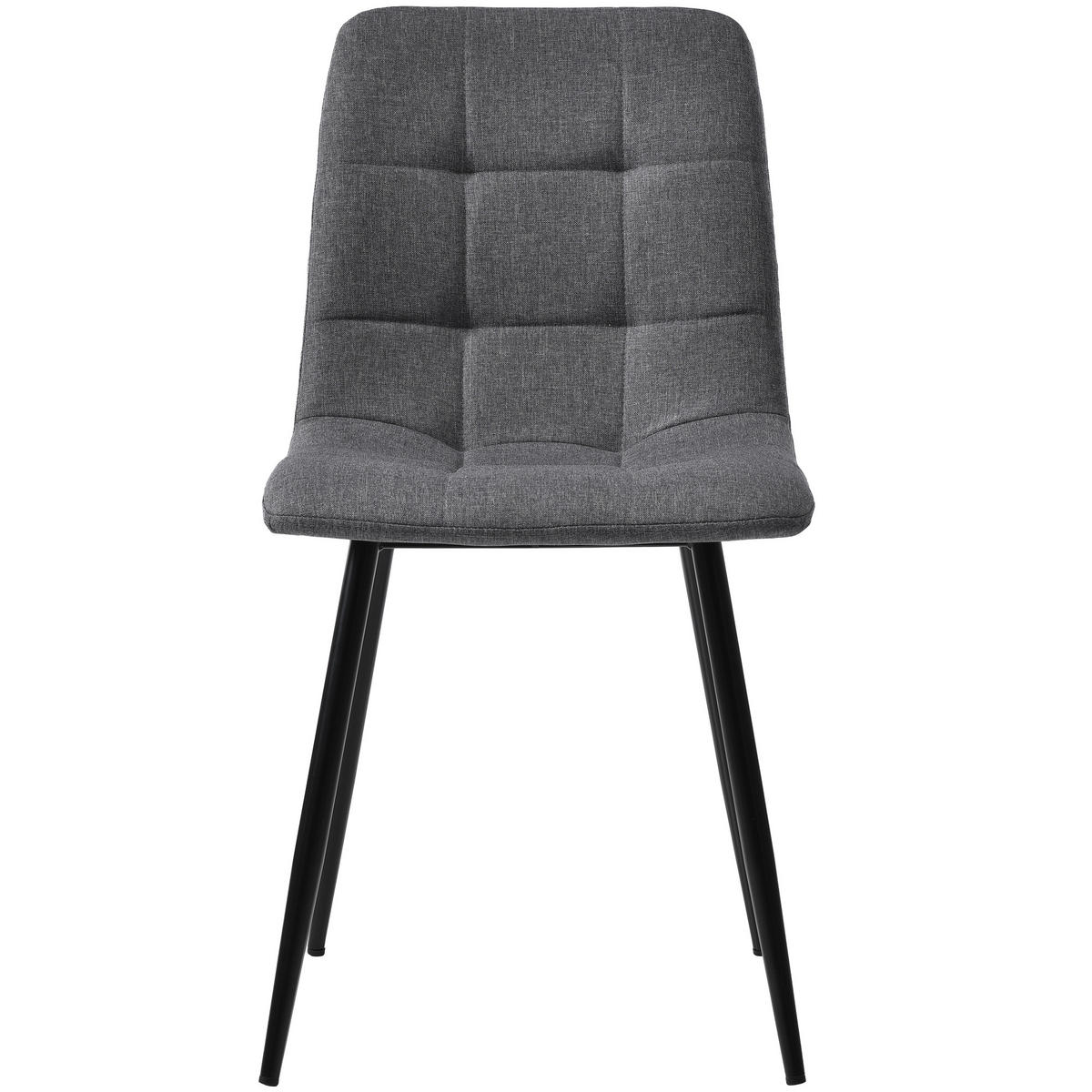 ESSZIMMERSTUHL 4-Tlg Dunkelgrau, Leinen, Metallgestell - Grau, Naturmaterialien (66/45/70.5cm) - FLIEKS