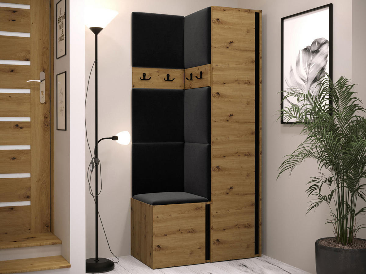 GARDEROBEN-SET Orion XXIV - Anthrazit/Eiche Artisan, Holzwerkstoff/Kunststoff (82/186/46cm) - MIRJAN24