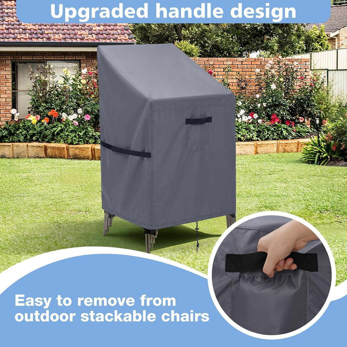 SCHUTZHÜLLE für Gartenstühle 2-teiliges Set 70x70x80/120cm Grau - Grau, Textil (70/120/70cm)