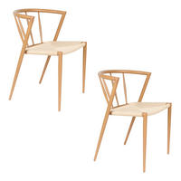 ESSZIMMERSTUHL Che Naturel - 2 er Set - Hellbraun/Beige, Metall (52/70/46cm) - Housecraft Living