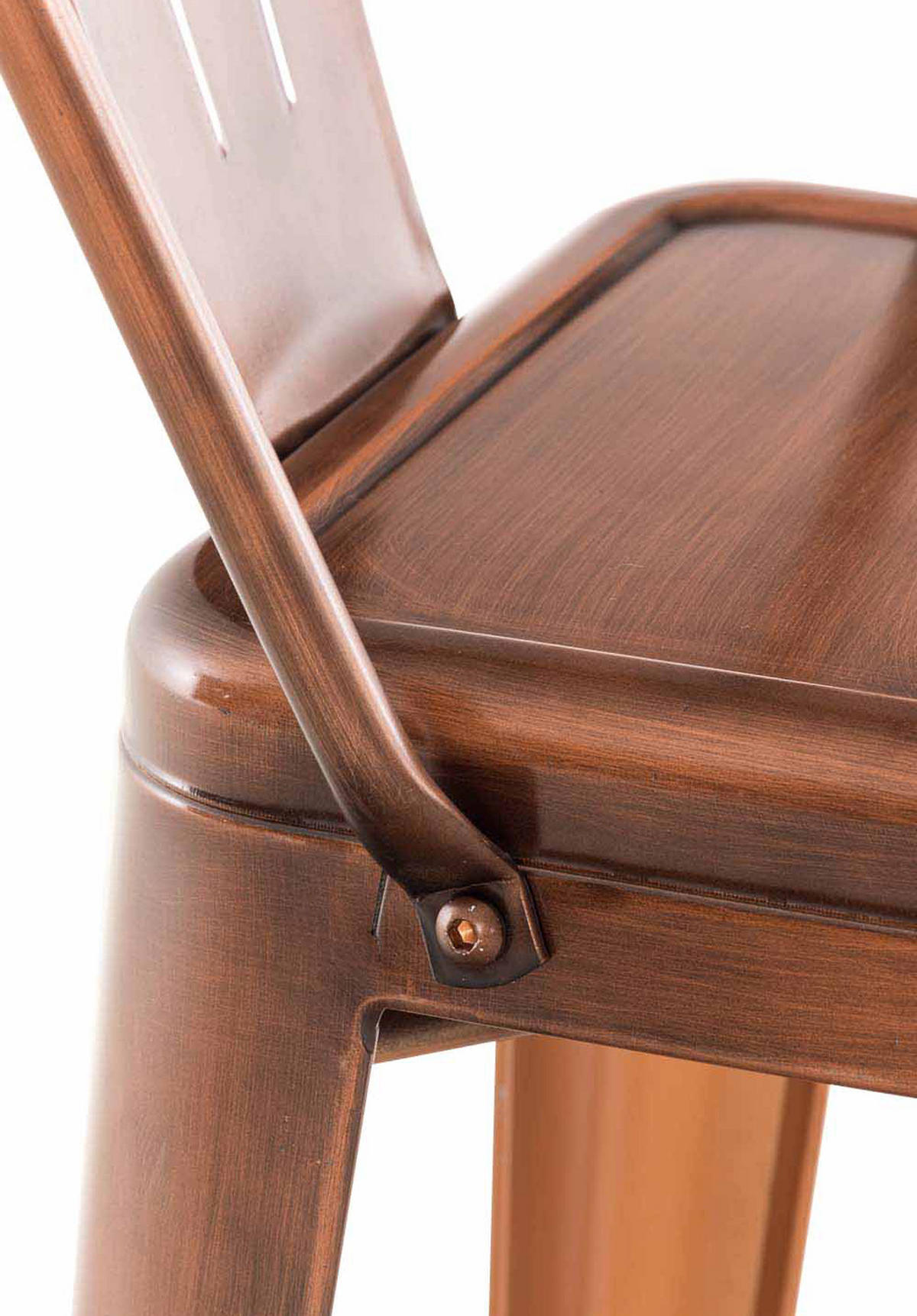 BARHOCKER 4er Set Metall kupfer - Kupferfarben, Metall (44/115/52cm) - CLP