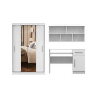 JUGENDZIMMER-SET TILL 01 3-teilig in Weiß matt - Weiß, Holzwerkstoff (330/200/61cm) - Deine Möbel 24