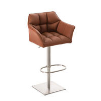 BARHOCKER Damaso 88x64x45 cm hellbraun - Hellbraun, Leder (64/88/45cm) - furnicato