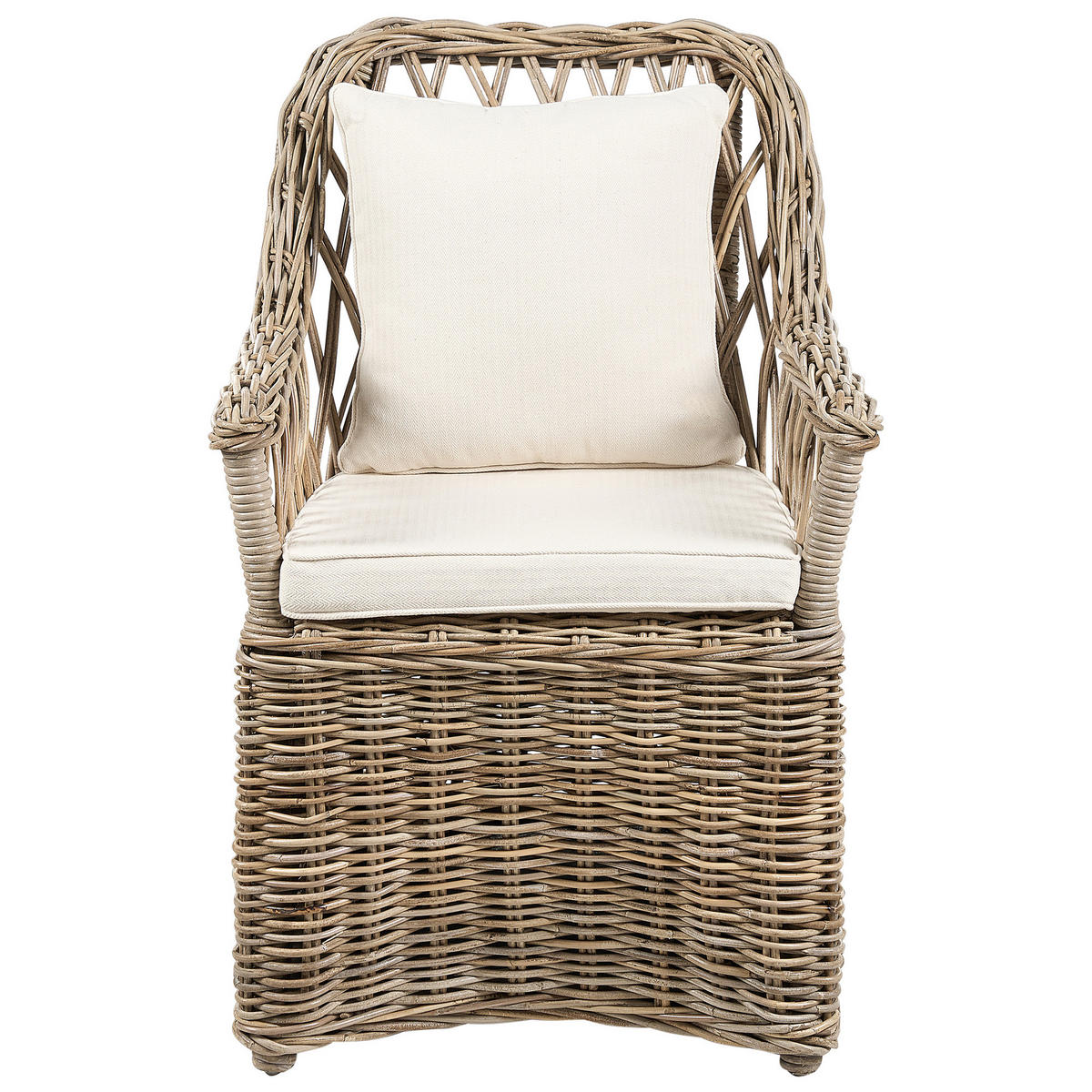 GARTENSESSEL 2er Set Beige Maros II - Beige/Naturfarben, Naturmaterialien (53/90/70cm) - Beliani