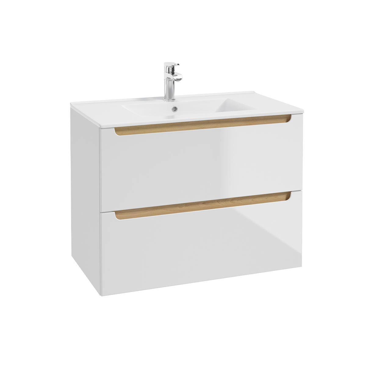 WASCHTISCH 80cm Livia Weiß - Weiß, Holzwerkstoff (80/60/45cm) - Petits-meubles