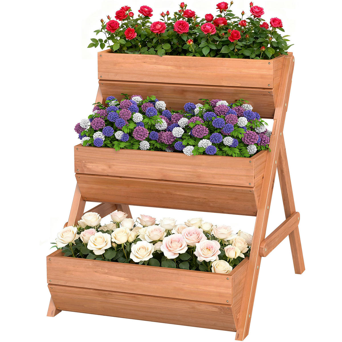 HOCHBEET DE-05360 3 Etagen, Holz Braun - Braun, Holz (75/76/65cm) - ComfortXL