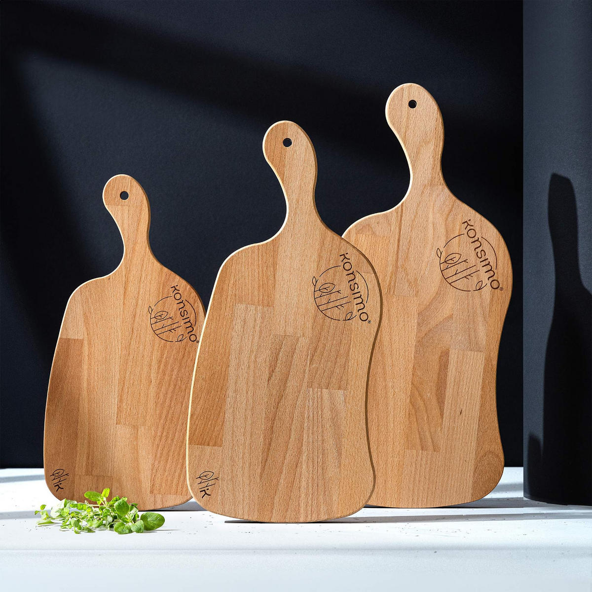 SCHNEIDEBRETT Holz Buche geölt LIVO 3-tlg - Buchefarben, Holz (23/49cm) - KONSIMO®