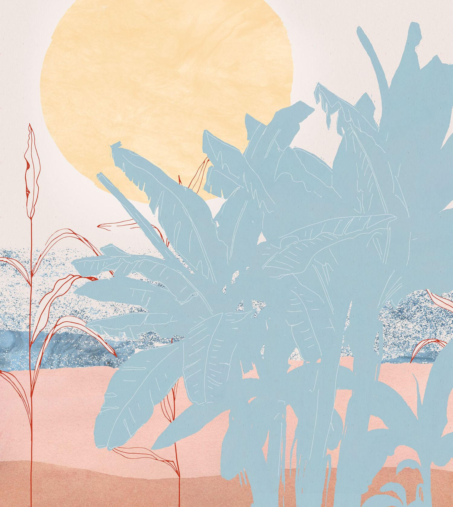 FOTOTAPETE Bananenblätter 250 x 280 cm - Multicolor, Papier (250/280cm) - Sanders & Sanders