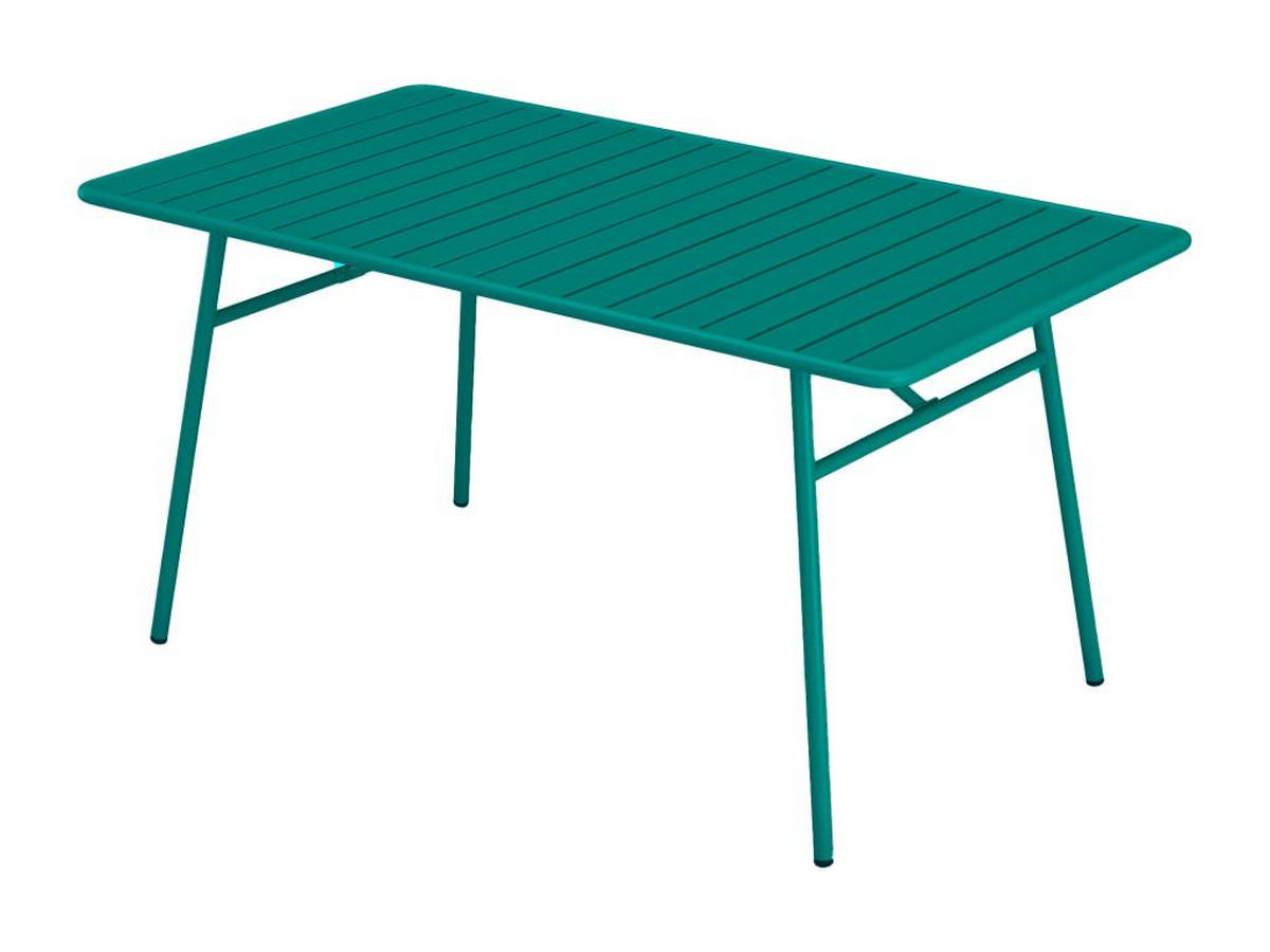 GARTENTISCH - L. 160 cm - Metall - Blau - MIRMANDE von MYLIA - Blau, Metall (160/80/74.5cm) - Vente-Unique