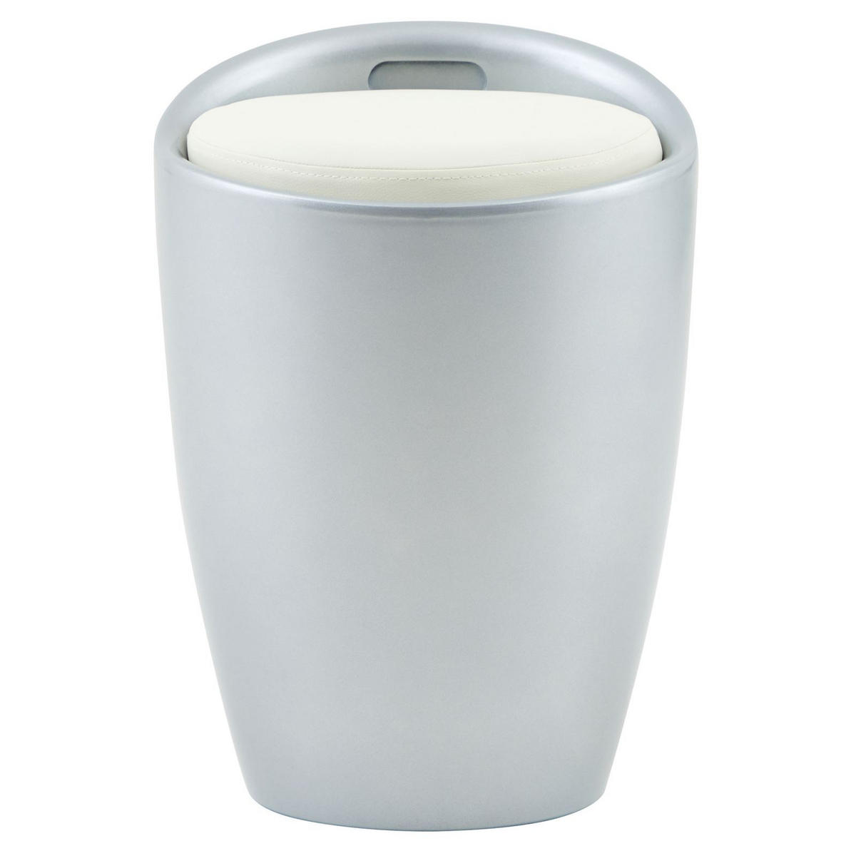 SITZHOCKER DANIEL - Weiß/Grau, Kunststoff/Textil (35/50/35cm) - IDIMEX