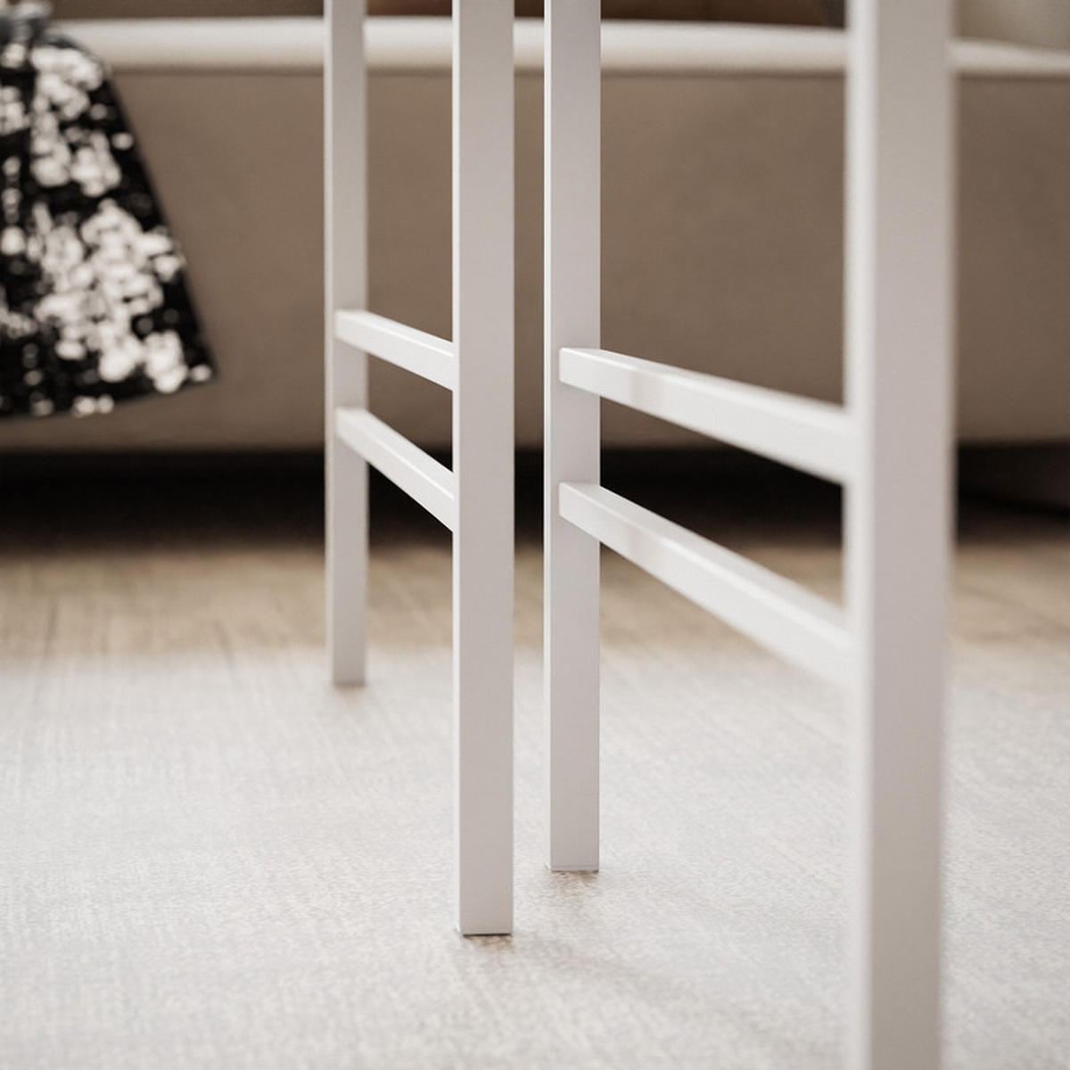COUCHTISCH Weiße Glanz Weiße Rahme - Weiß Hochglanz/Weiß, Metall (70/70/46cm) - Idohome