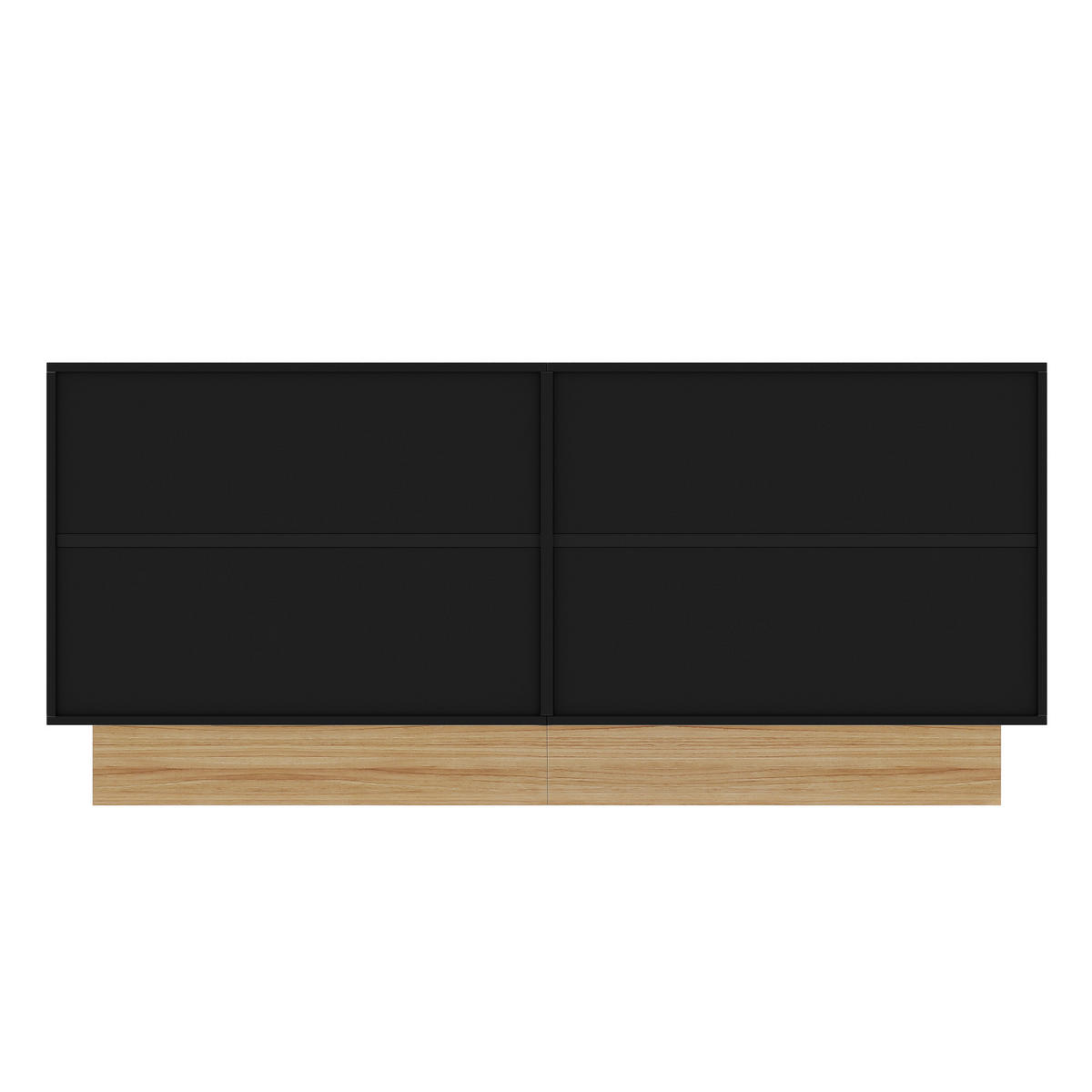 SIDEBOARD 4 Türen 160x75x38 cm - Schwarz, Holzwerkstoff (160/75/38cm) - Fortuna Lai