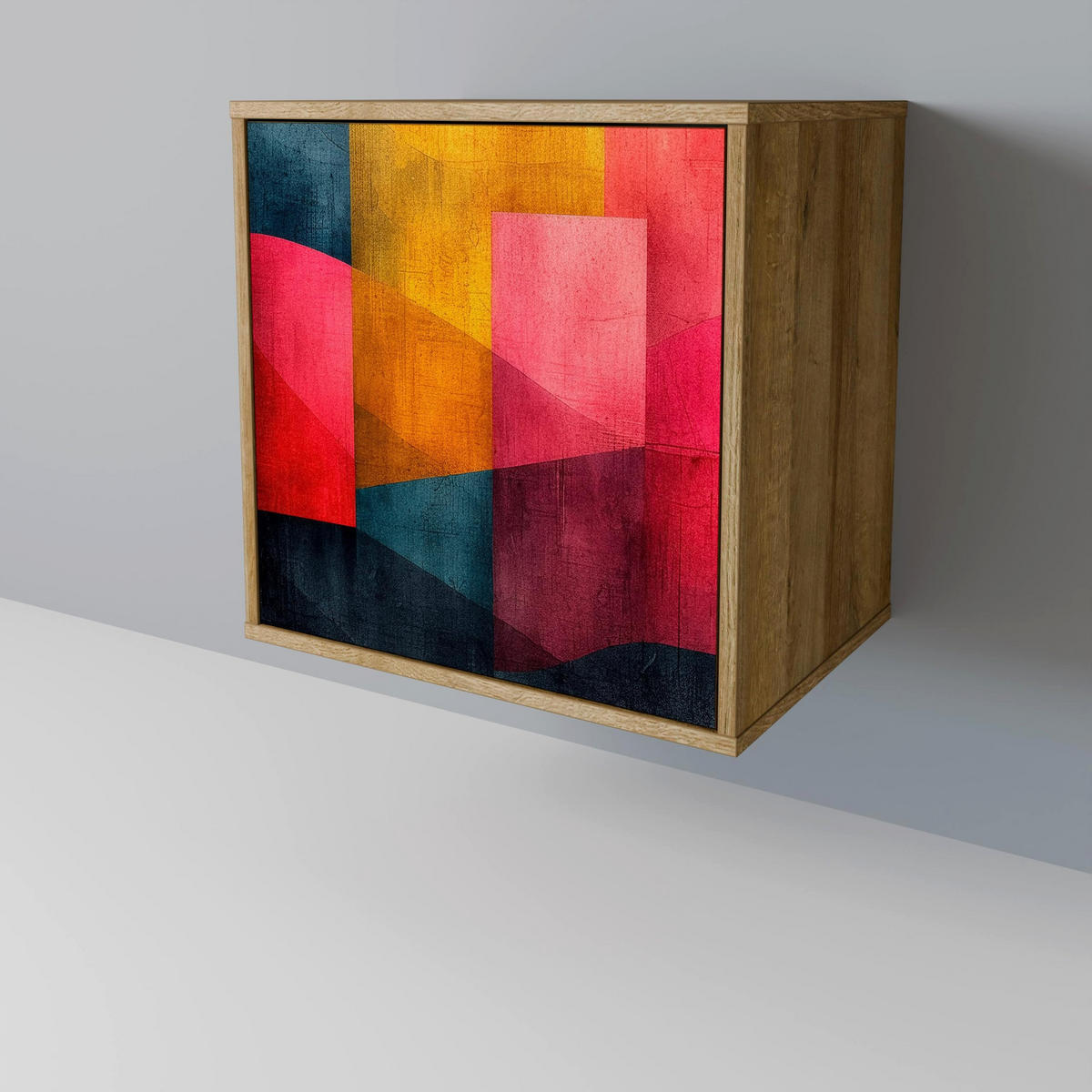 SIDEBOARD COLORFUL SOUNDS, Eichefarben, 57,5x42x77,5 cm, Schräge Buchenholzfüße - Eichefarben/Buchefarben, Holzwerkstoff/Buchenholz (57.5/77.5/42cm) - SpaceRebels