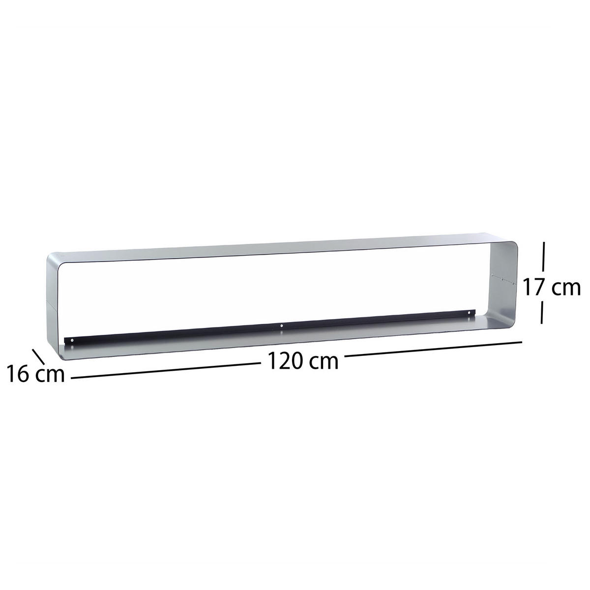 CD-REGAL CUBE 120 Metal, Lounge Design silber - Silberfarben, Metall (120/14/15cm) - DESIGN DELIGHTS
