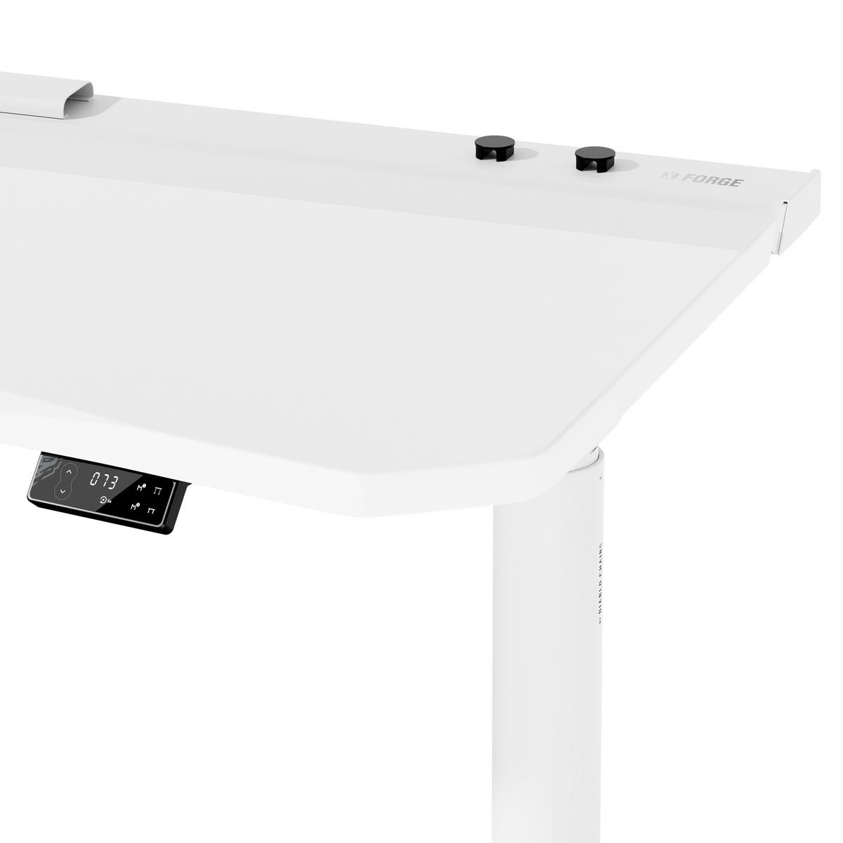 ELEKTRISCH verstellbarer Gaming-Schreibtisch X-Forge 140 x 70 cm - Weiß, Metall (70/140/73cm) - Diablo Chairs