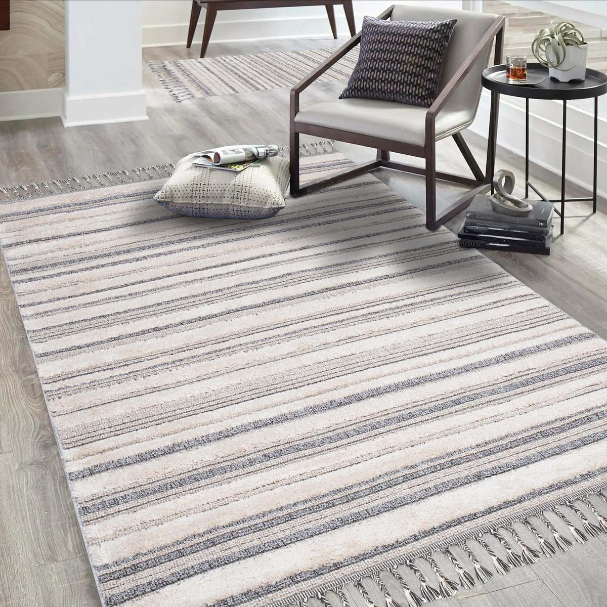 KURZFLOR-TEPPICH Valencia 807 Graublau/ Creme 200x290 cm - Blau/Creme, Textil (200/290cm) - carpet city