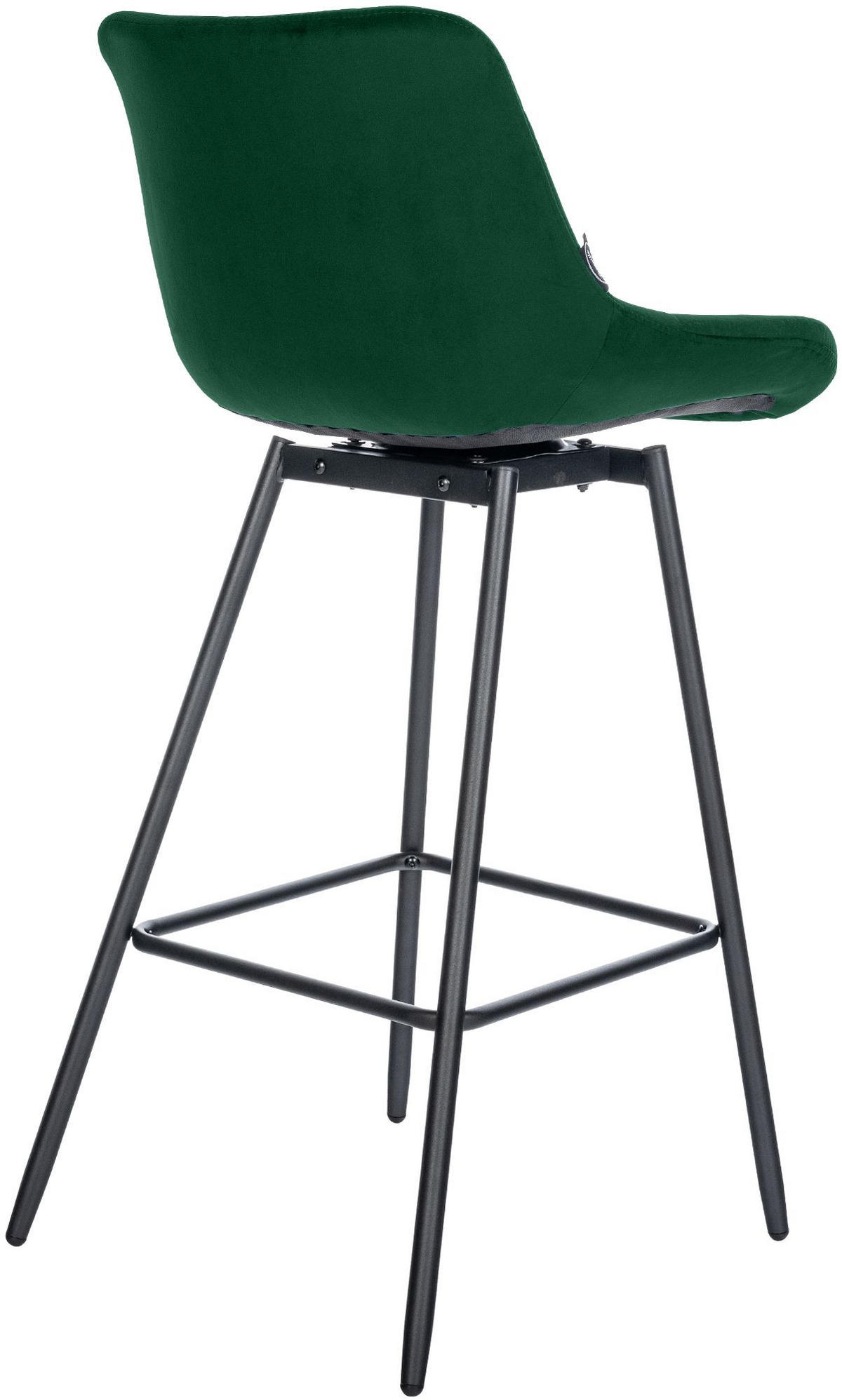 BARHOCKER Samt Dunkelgrün - Dunkelgrün/Schwarz, Textil/Metall (49/105/56cm) - CLP