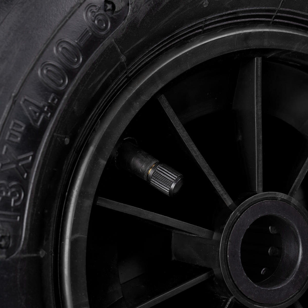 SCHUBKARRENRAD - Schwarz, Kunststoff/Metall (32.5/32.5/9.5cm) - Relaxdays