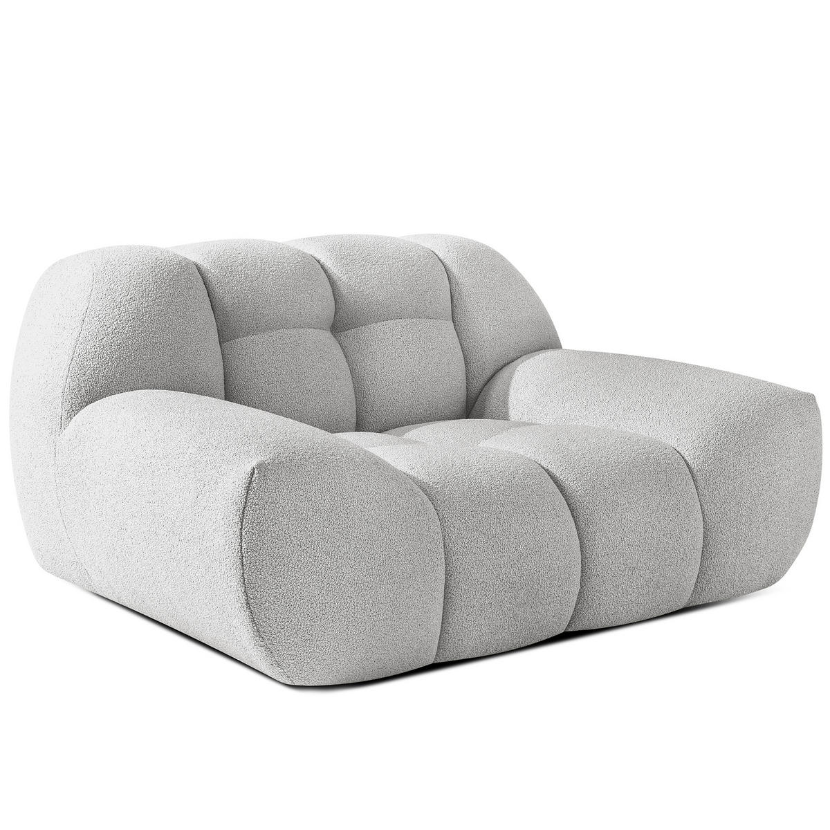 SESSEL VENA Bouclé, Hellgrau - Hellgrau, Holz/Textil (135/72/105cm) - KONSIMO®