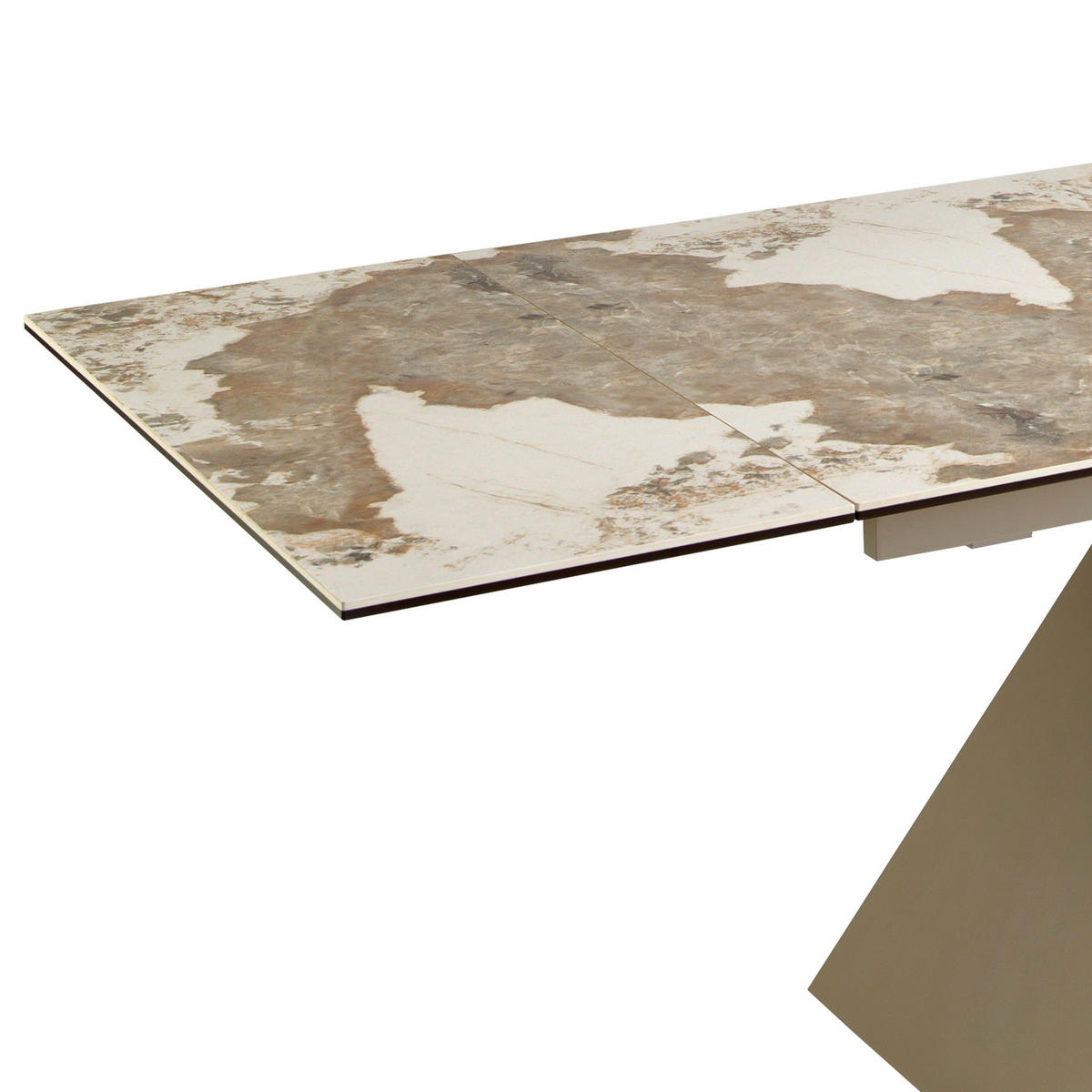 ESSTISCH Weiß Taupe Grau 180/90/76 cm - Goldfarben/Weiß, Stein (90/180/76cm) - ANGEL CERDA