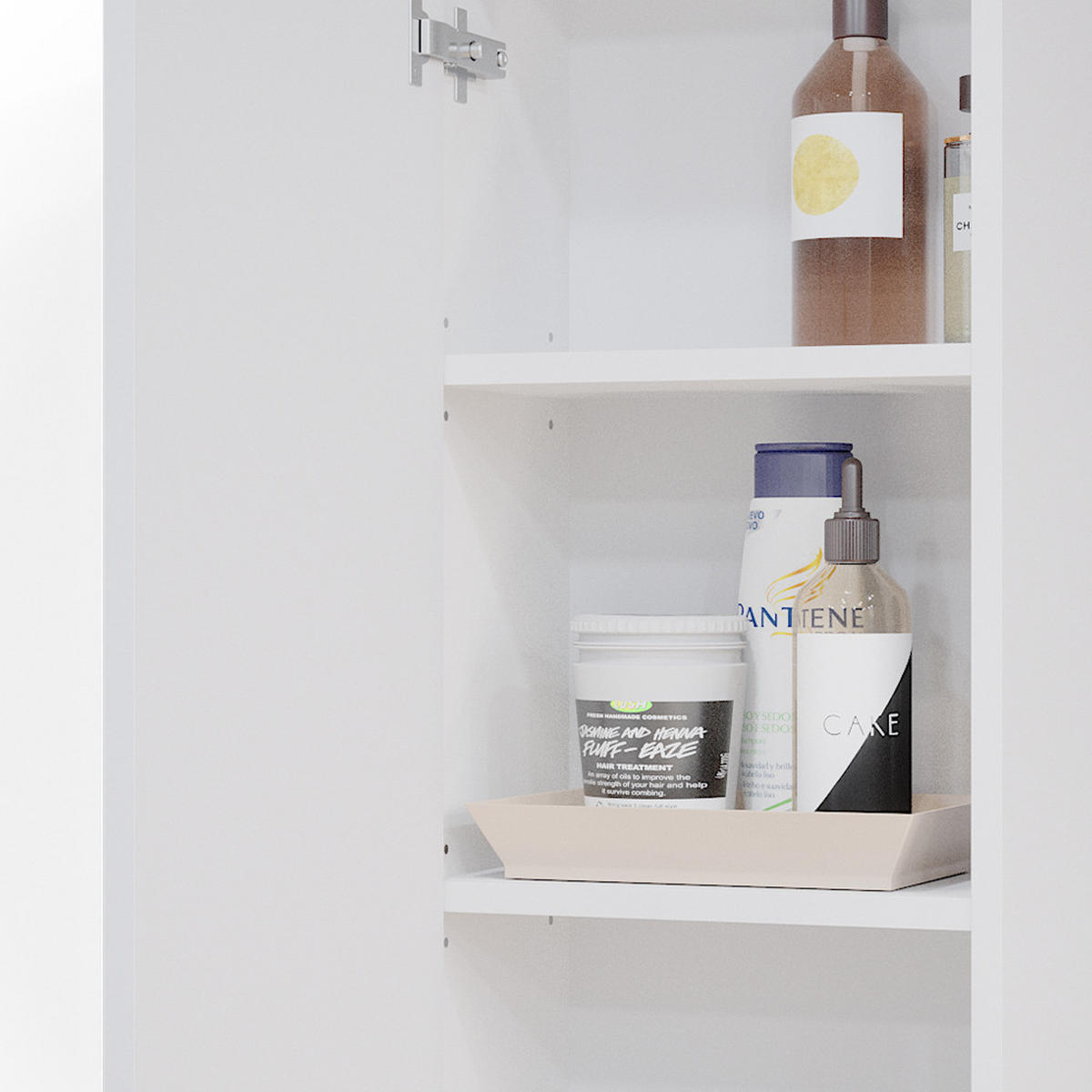 BADSCHRANK Gloria Weiß 33 x 84 cm mit 2 Regalböden - Weiß, Holzwerkstoff (33/84/21.6cm) - Vicco