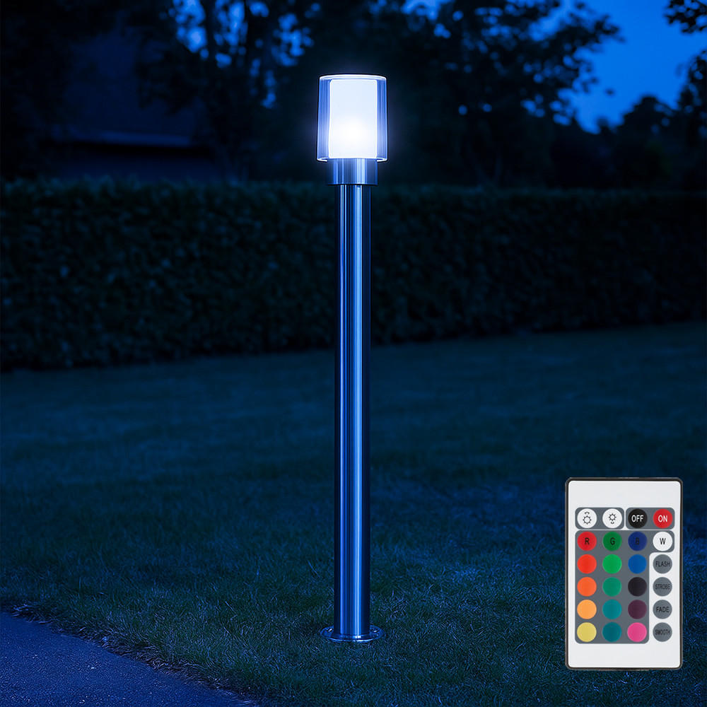 LED STEHLEUCHTE PITA Edelstahl Silber - Silberfarben, Metall (12/12/80cm)