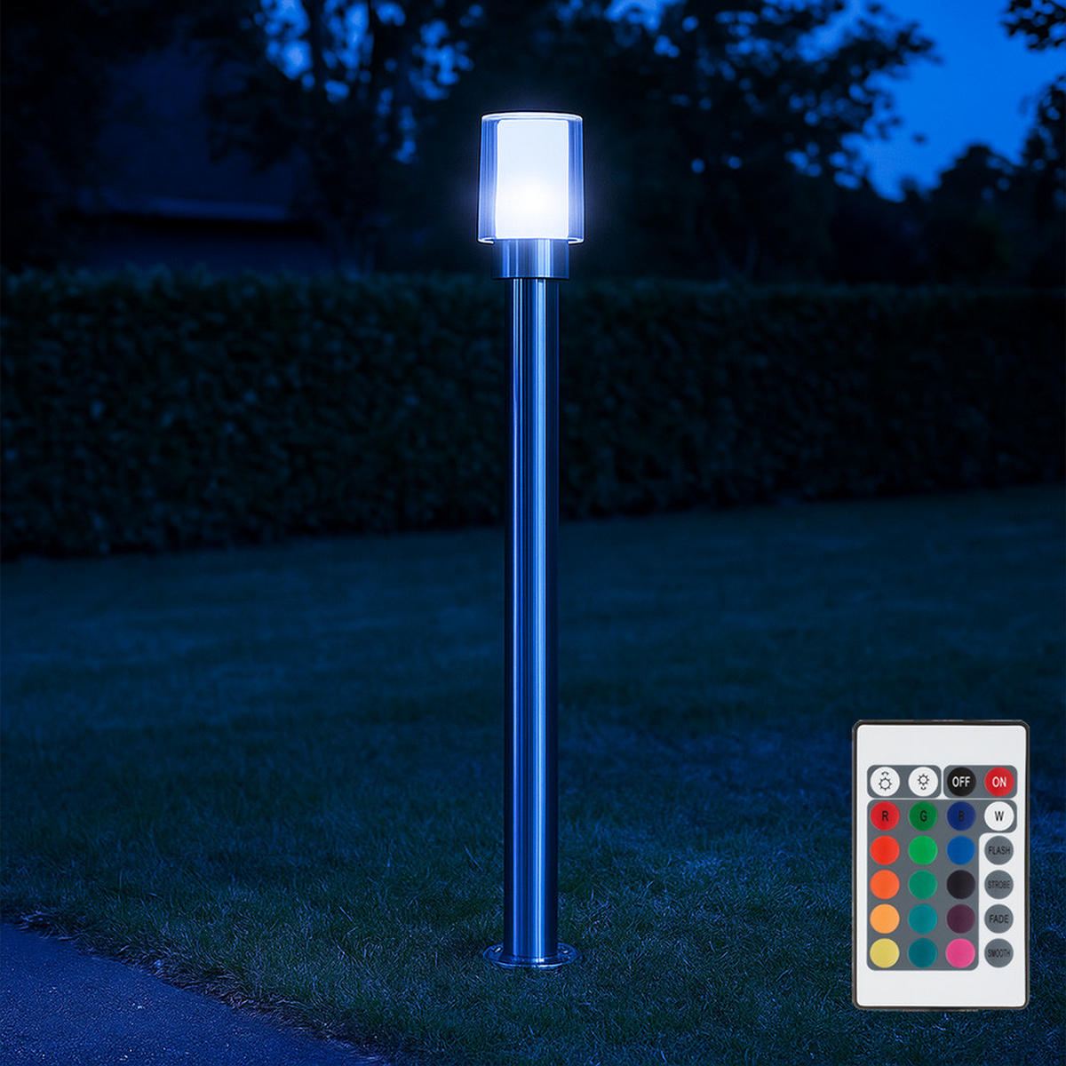 LED STEHLEUCHTE PITA Edelstahl Silber - Silberfarben, Metall (12/12/80cm)