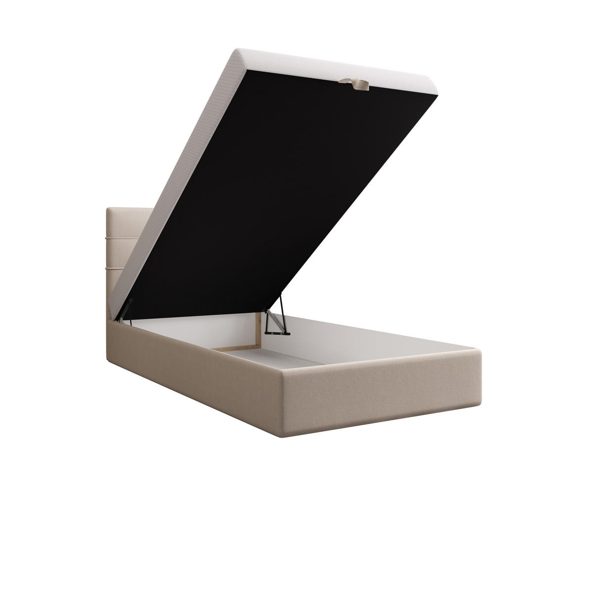 BOXBETT DUO 1 100x200 Cosmic 10, mit Matratze H3 und Topper, Beige - Beige, Holz/Kunststoff (100/200cm) - Bedante