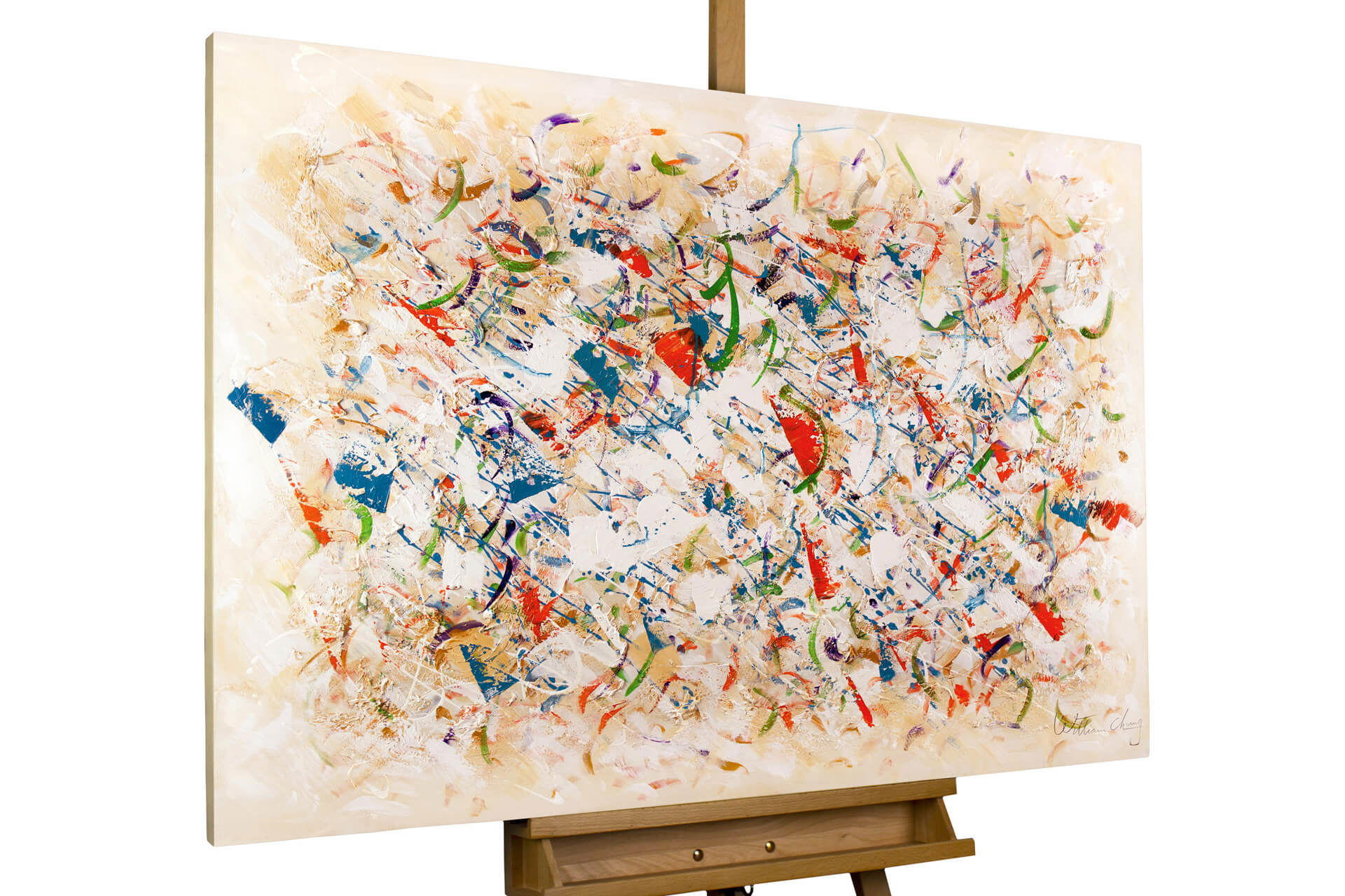 ÖLGEMÄLDE 120/80 cm - Beige/Multicolor, Holz/Textil (2/80cm) - KUNSTLOFT