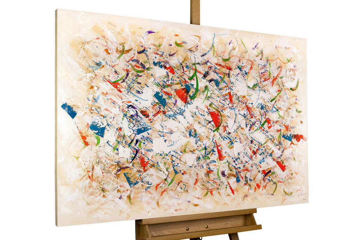 ACRYLBILD HANDGEMALT 120/80 cm - Beige/Multicolor, Holz/Textil (120/80cm) - KUNSTLOFT