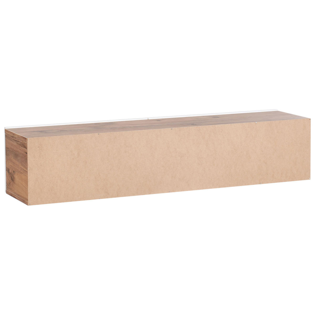WANDMONTIERTER-TV-SCHRANK Weiß/Braun Gladstone - Weiß/Braun, Holzwerkstoff (140/30/32cm) - Beliani