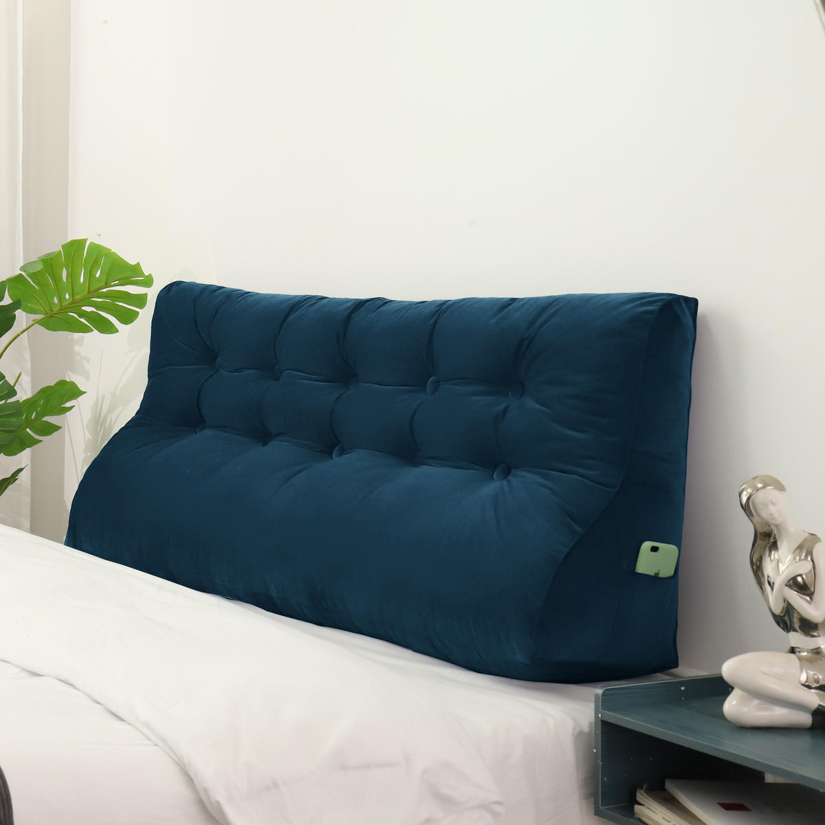 RÜCKENKISSEN Körperkontur Samtlook Blau 160 cm - Blau, Textil (55/160cm) - Vercart