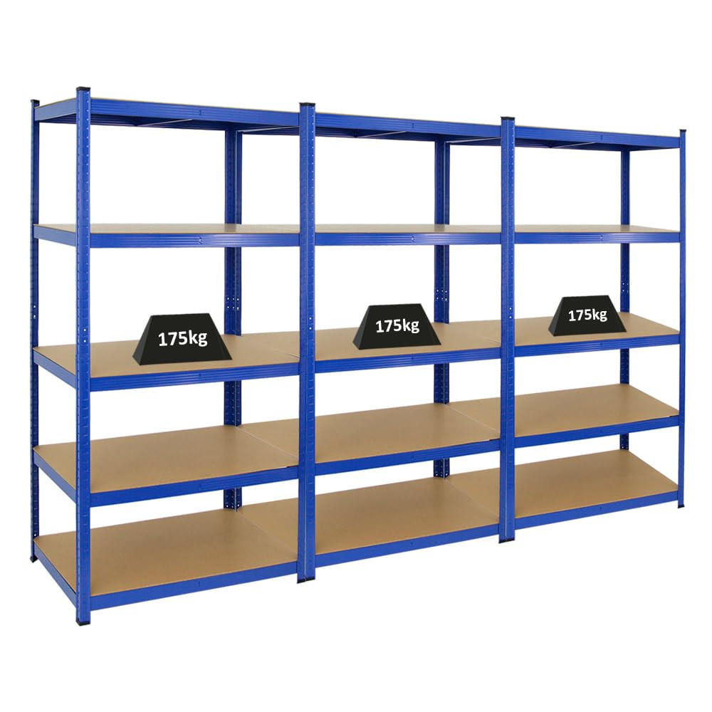 SCHWERLASTREGAL Taurus 3er-Set mit 3x 180x90x60 cm Fachlast 175 kg Blau - Blau, Metall (270/180/60cm) - PROREGAL