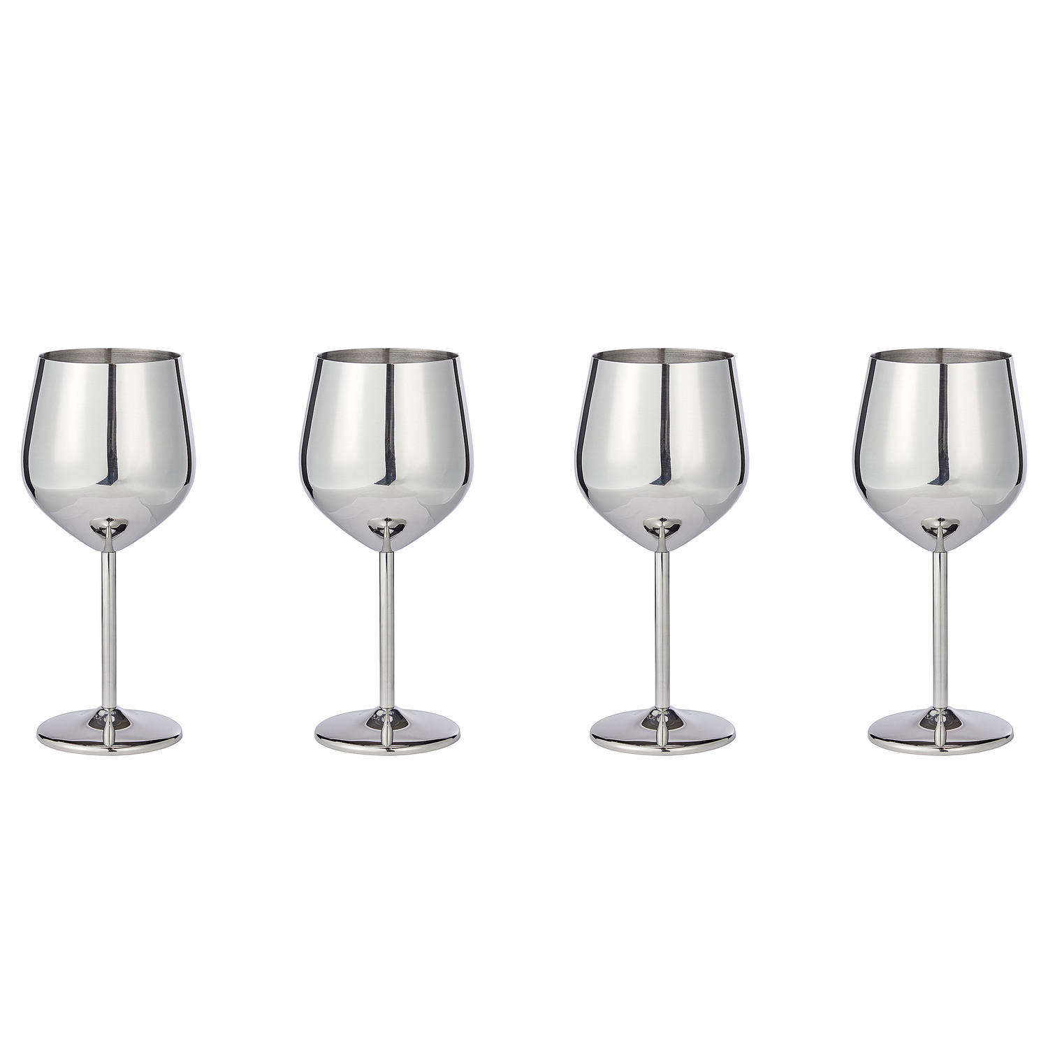WEINGLÄSER (4er Set) Manhattan Lounge 400 ml - Silberfarben, Metall (0.4L) - Butlers