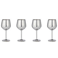 WEINGLÄSER (4er Set) Manhattan Lounge 400 ml - Silberfarben, Metall (0.4L) - Butlers