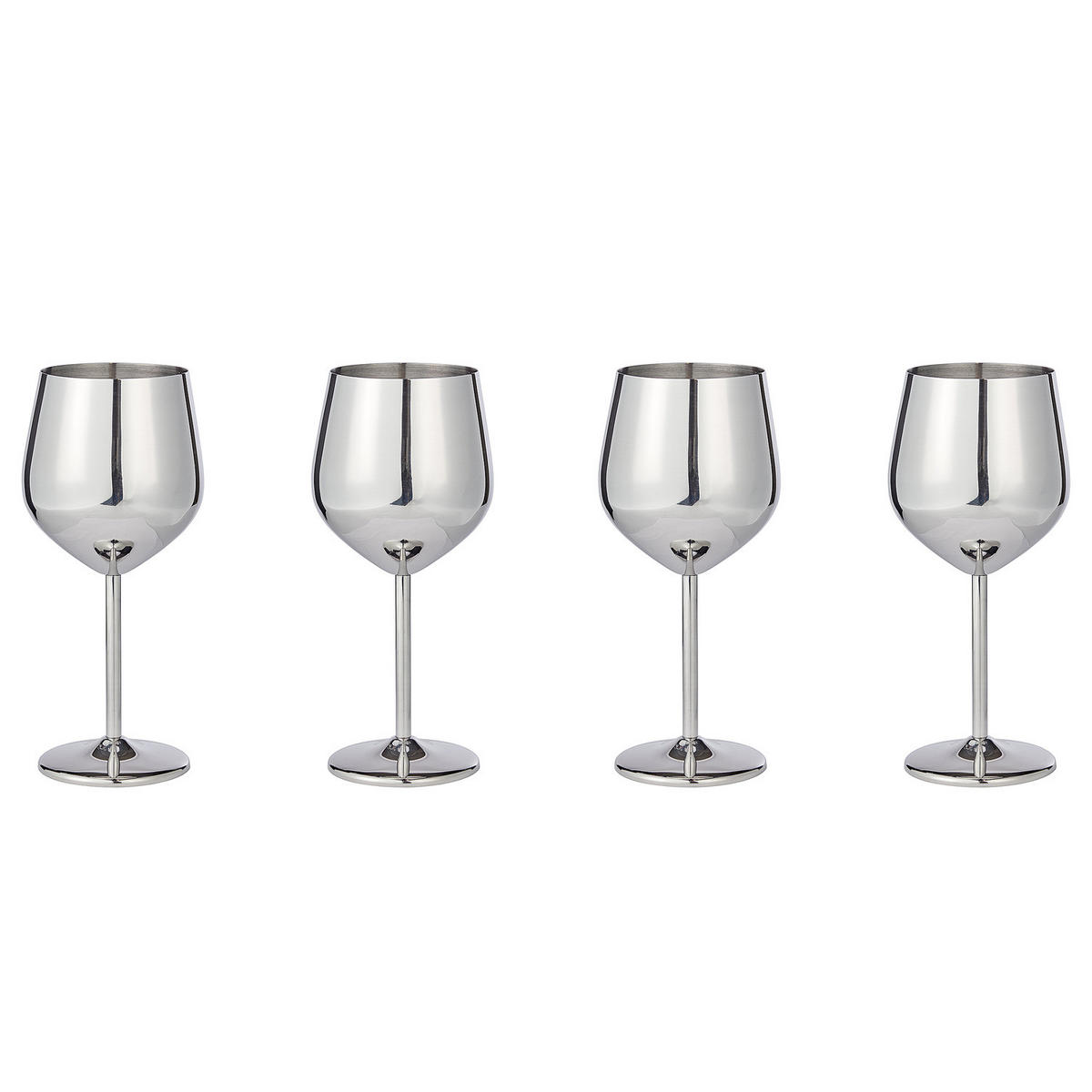 WEINGLÄSER (4er Set) Manhattan Lounge 400 ml - Silberfarben, Metall (0.4L) - Butlers