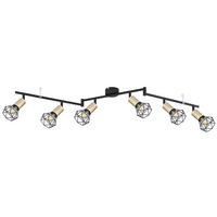 LED DECKENLEUCHTE Metall Schwarz 6 Flammig - Schwarz, Metall (120/8/22cm) - Globo Lighting