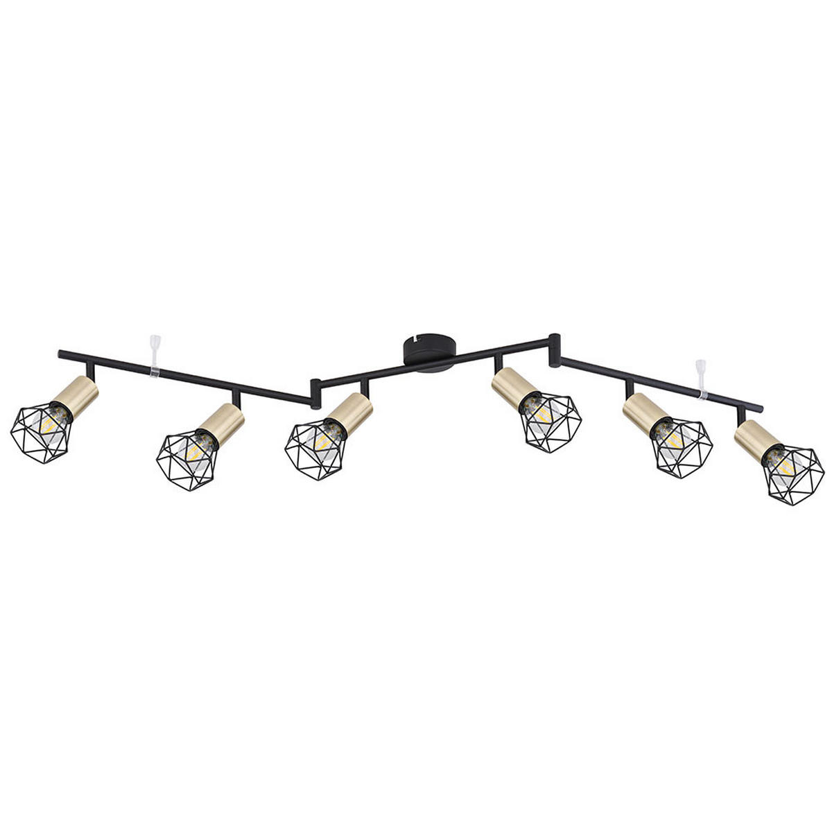 LED DECKENLEUCHTE Metall Schwarz 6 Flammig - Schwarz, Metall (120/8/22cm) - Globo Lighting