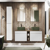 BADMÖBEL-SET 11Teile - Iconic White I BM65 in Weiß/Santa Fe Vintage - Weiß, Holz (180/160/46cm)