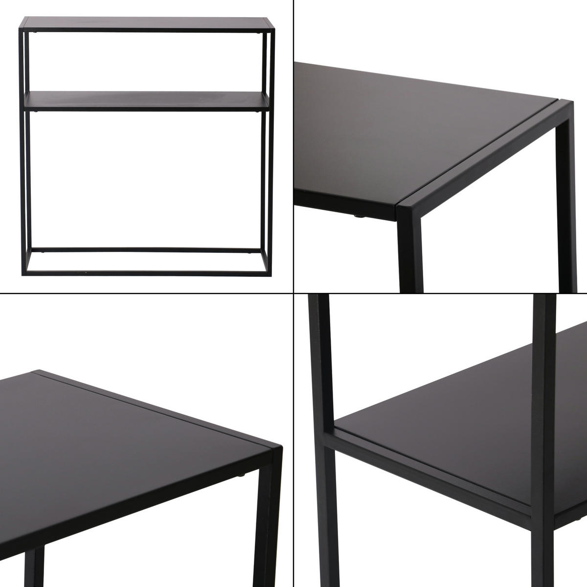 KONSOLENTISCH Kuhmo - Schwarz, Metall (30/80/80cm) - [en.casa]