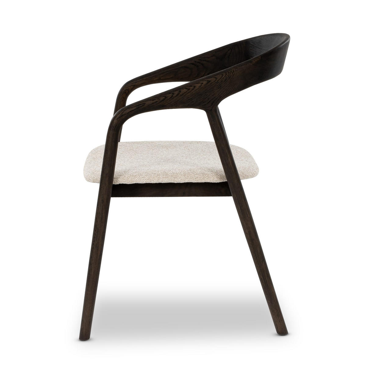 ESSZIMMERSTUHL Celeste, Braunes Eichenholz + beiger Stoff - Beige/Braun, Holz (55/80/61.5cm) - WOODEK