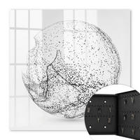 SCHLÜSSELBOX Schwarz 30x30 cm- Türöffnung nach rechts - Abstrakter Raum - Grau, Metall (30/30/5cm) - TULUP
