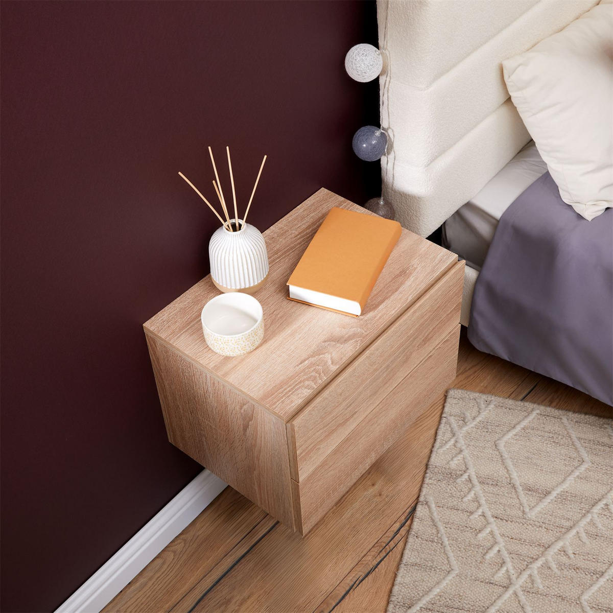 HÄNGENDER NACHTTISCH ANNI Sonoma Eiche - Sonoma Eiche, Holzwerkstoff (42/29/30cm) - CARO-Möbel