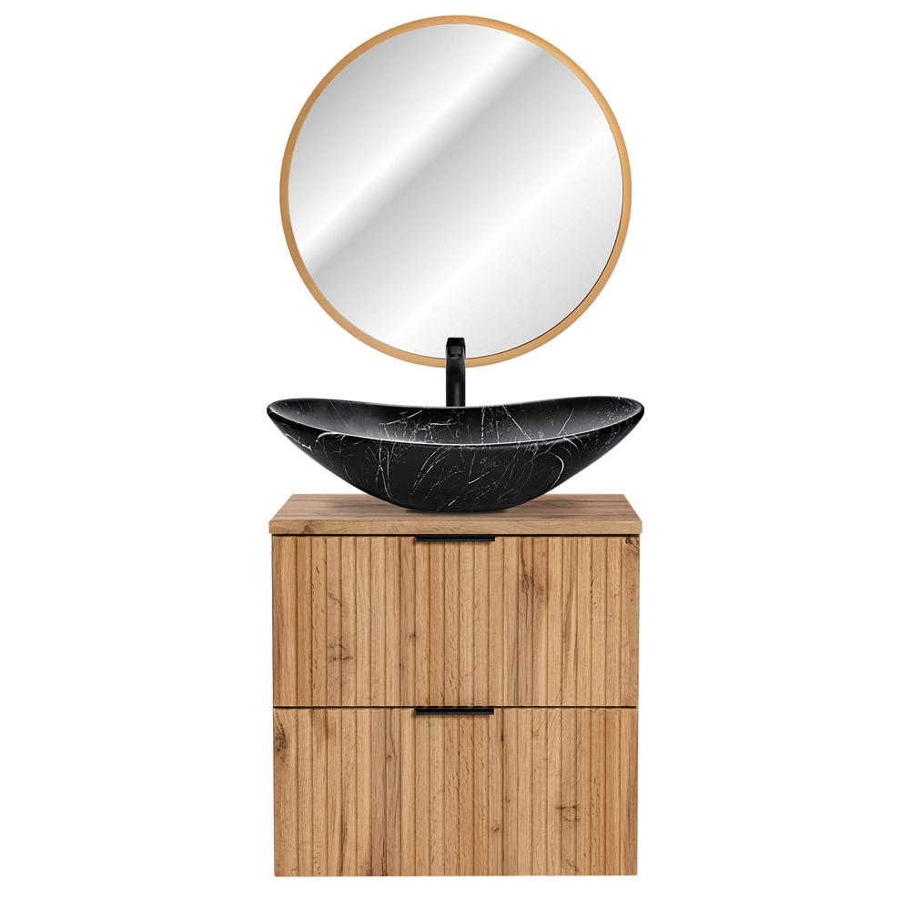 BADMÖBEL-SET 2-TLG. Adelaide-56 - Braun, Holzwerkstoff (62/200/47cm) - Lomado